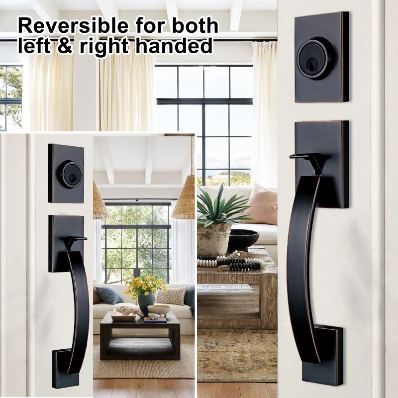 TMC Front Entry Door Handleset Modish (KEYED HANDLESET, Bronze) - Image 5